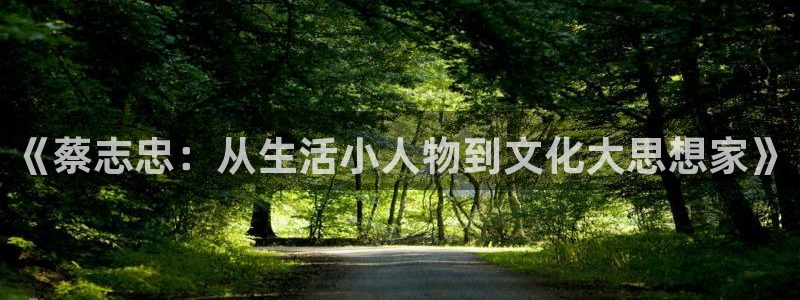 喵趣网页版：《蔡志忠：从生活小人物到文化大思想家》